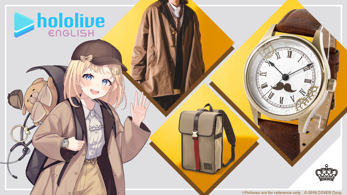 SuperGroupies x @hololive_En Official collab with Watson Amelia 🔎 Our #WatsonAmelia watch, jacket, backpack, and acrylic stand are available! ⏰ Pre-order deadline: May 26 @ 8PM Pacific 💛 Pre-order here ▼ us.super-groupies.com/blogs/feature/…