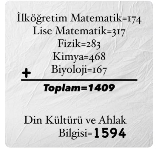 Öğretmen atama sayılarını görünce mevcut yönetimin okullarımızda eğitimi nereye getirmek istediğini görüyoruz. 👇 Aç bırak itaat etsin Cahil bırak biat etsin.' Aziz Nesin UYAN MİLLET‼️ GÜNLERİMİZ AYDIN OLSUN🌝☀️ #BakanTekinKoltuğuTerket #ErkenSeçimŞart