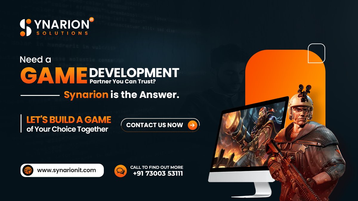 synarionit's tweet image. Turn your 𝐆𝐀𝐌𝐄 𝐈𝐃𝐄𝐀 into a successful business by seamlessly growing and monetizing your player base.
#GameDevelopment #GameDevelopmentServices #HireGameDevelopers #GameDevelopmentCompanyInIndia #USA #UK #Australia #ShareGameIdea #GameDevelopmentPartner #ISOCertified