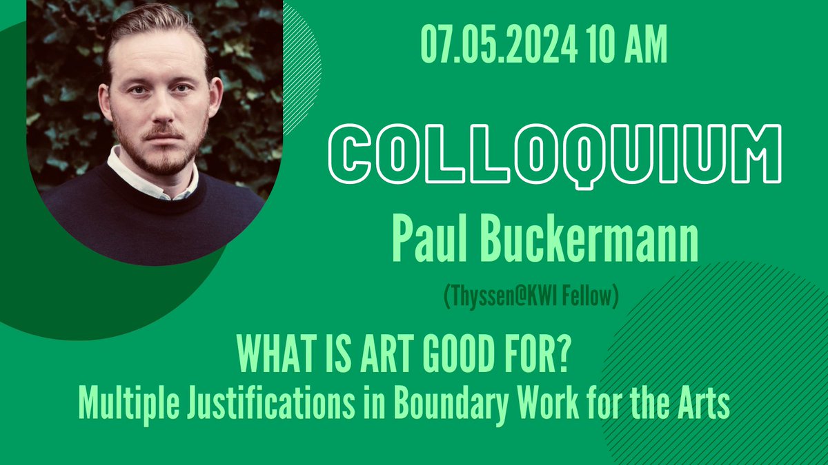 Today at 10 in our Colloquium Thyssen@KWI Fellow Paul Buckermann will talk about his studies in the fields of literature, theatre, and visual art which brought him to a new perspective on cultural professionals’ role in complex social ecologies. INFO: kulturwissenschaften.de/veranstaltung/…