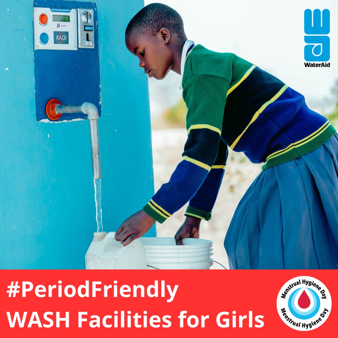 It is the availability of clean and safe WATER, It is the access to improved TOILETS, It is the access to proper HANDWASHING facilities, That makes it #PeriodFriendly for Girls in School. #MHDay2024