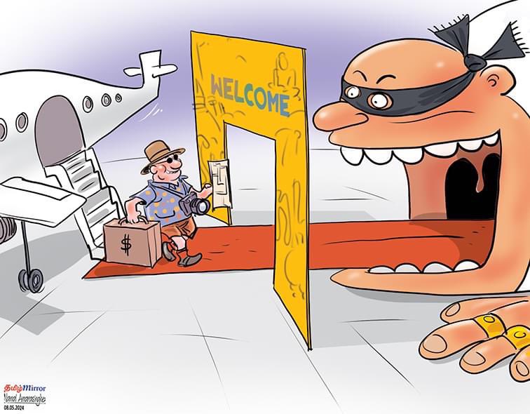 Cartoon by @NamalAmarasing 

#lka #SriLanka #SriLankaTourism #VisaScam #VFS #VFSGlobal