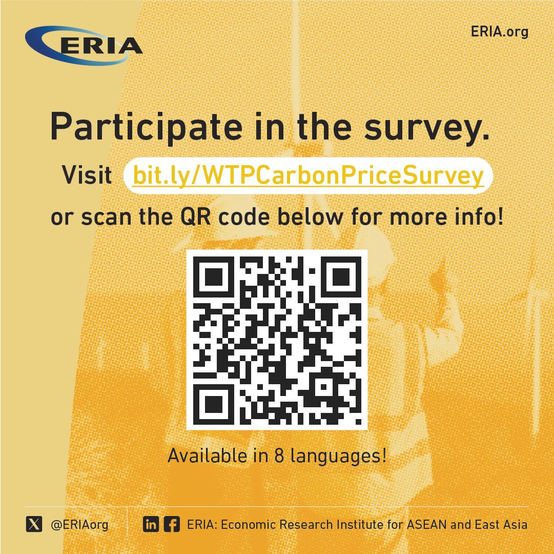 🌏 Join our survey on Carbon Pricing in ASEAN & East Asia! Your insights matter. Quick, 10-min survey in 8 languages. Make a difference! Scan QR code or click: bit.ly/WTPCarbonPrice… 📝 #ClimateAction