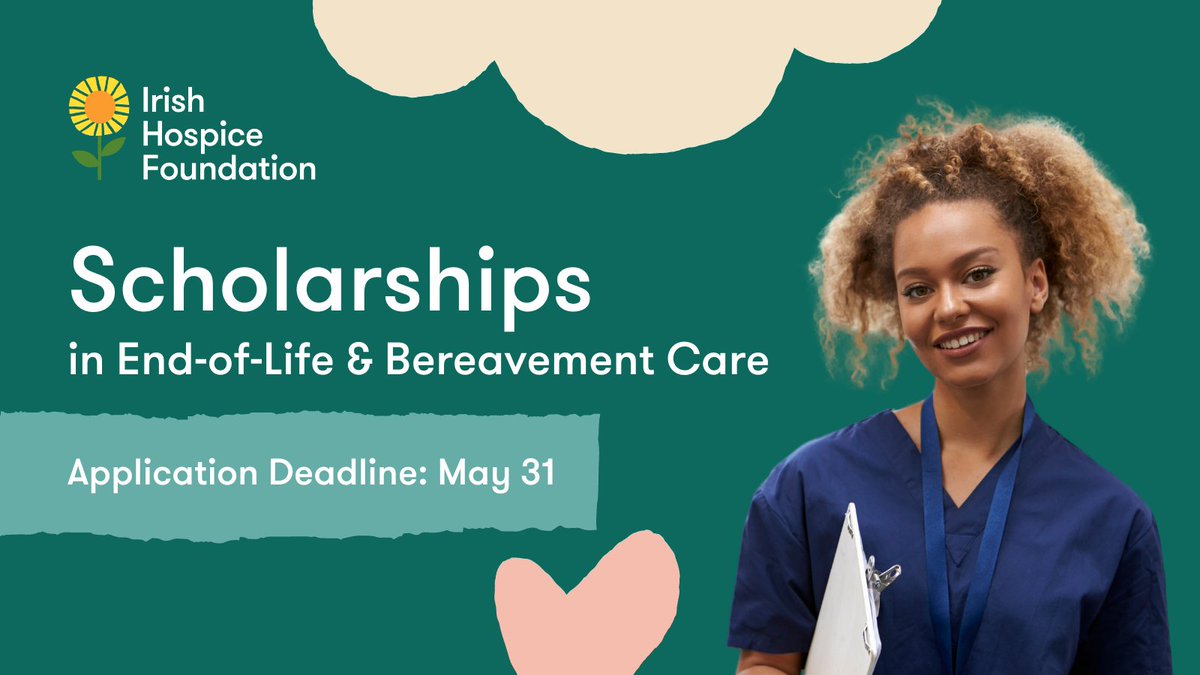 The application deadline is approaching for our scholarship programme for the upcoming academic year. Apply by May 31. 👉 For details and how to apply: hospicefoundation.ie/our-supports-s… -- #scholarships #students #endoflife #bereavement #bereavementsupport #endoflifecare