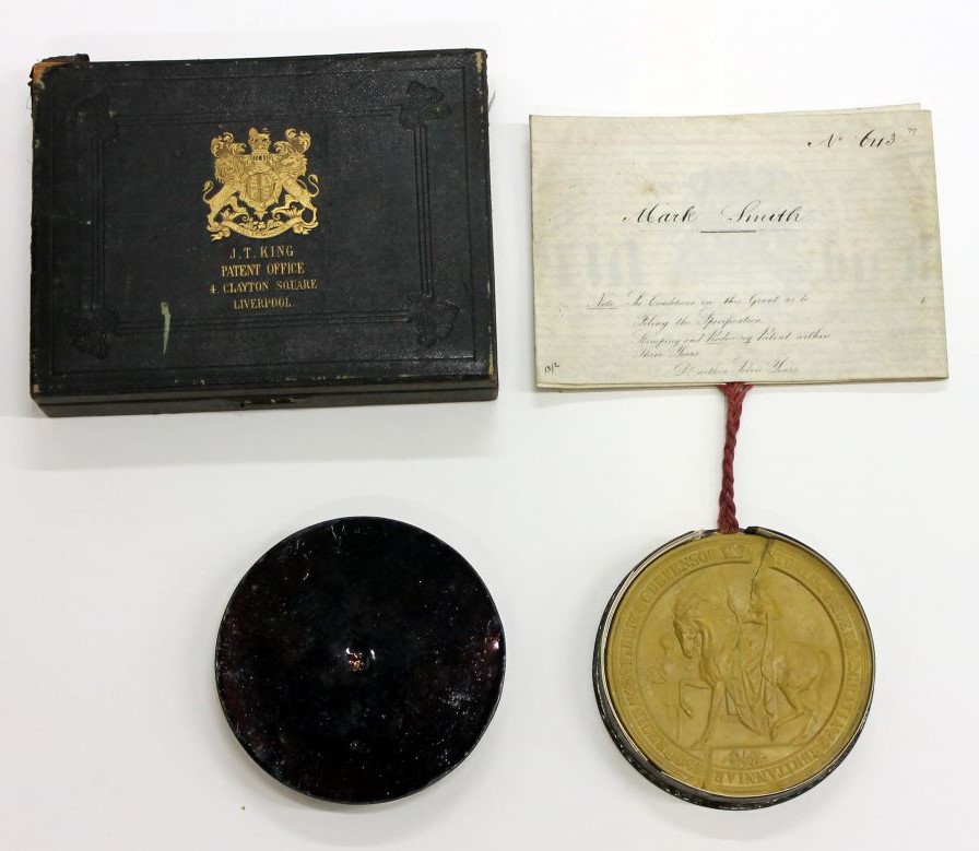 Our collections record developments in news production including this 1877 patent for Mark Smith's 'taking-off apparatus', used to automate taking off sheets as printed. Smith was chief engineer of the Manchester Guardian General Printing Works in the late C19th. #EYAScience