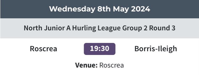 Best of luck to our Junior A Hurlers who play Borris-Ileigh tonight in Roscrea at 7:30pm 🔴⚪️