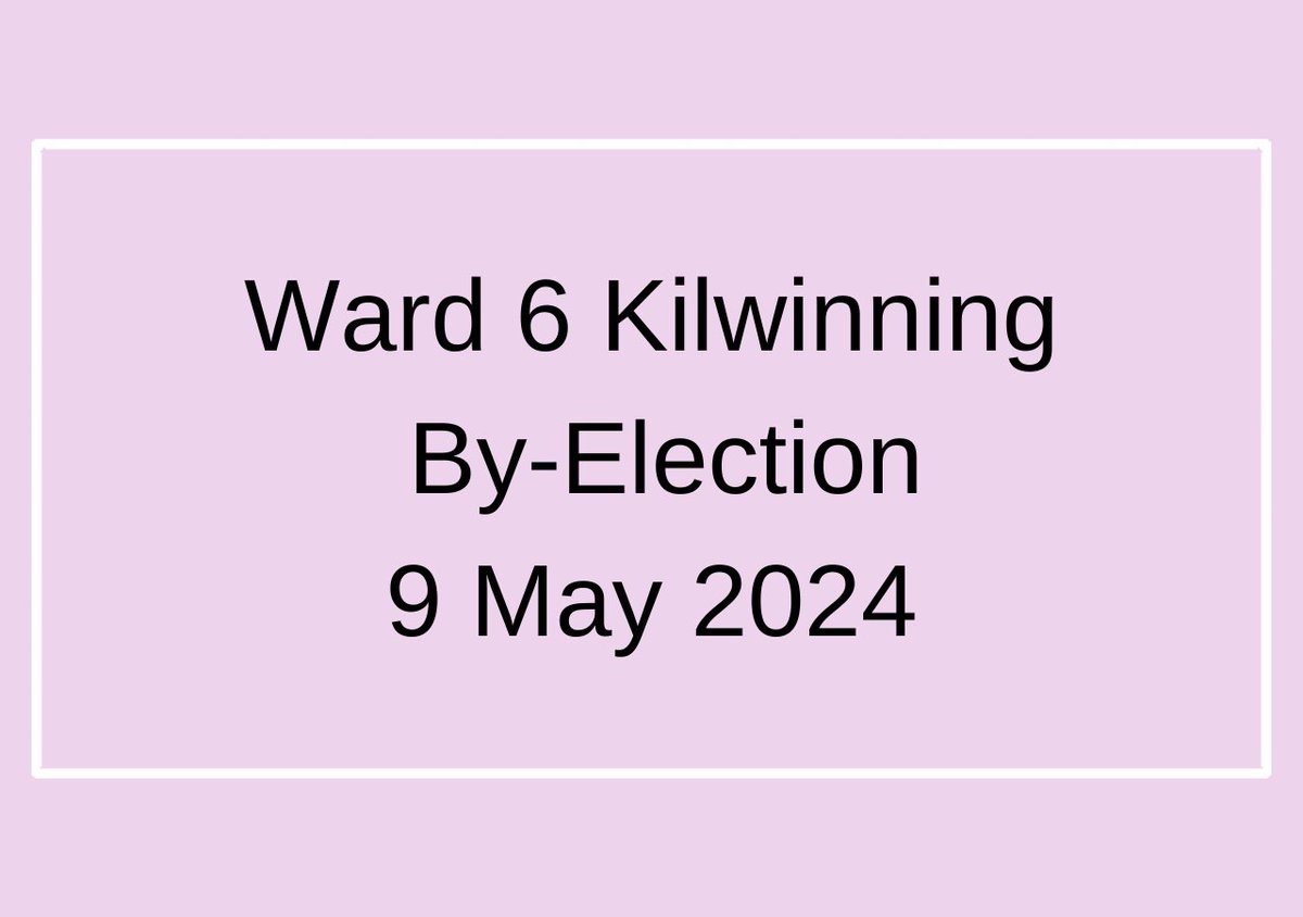 Are you a voter in the Kilwinning Ward?  Please use your vote today, Polling Places are open 7am - 10pm. For more info on where you should vote visit: north-ayrshire.gov.uk/council/voting…