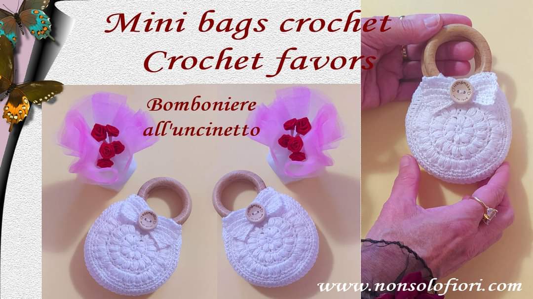 Mini bags crochet - Crochet favors 
Video/tutorial: youtu.be/tu2g0dHjCFw 
youtube.com/user/Marynonso…
nonsolofiori.com 
#crochetbag #crochet #favors #borsa #borsauncinetto #crochetfavors #bomboniere  #bag #bags #crochetbags #crochetbag #favors #favorscrochet #knittingaddict