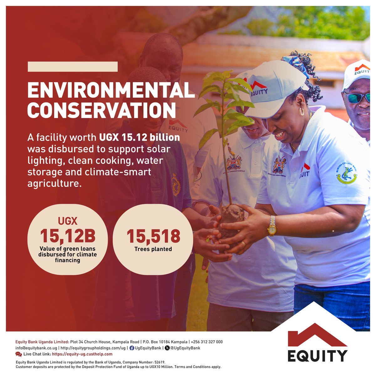 Equity Bank is committed to fostering a greener future! With our Equi-Green financing, we are empowering Ugandans to embrace sustainable and eco-friendly living, from solar lighting to eco-friendly practices. 💡🌱  #EquiGreen #Sustainability #EquityBank #EquityBankFinancial2023