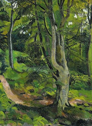 “..I found myself, I made myself, and I said what I had to say.”
      |• Suzanne Valadon 
|•|•|||
   Sous Bois,1915
   #landscape #WomensArt #paintings