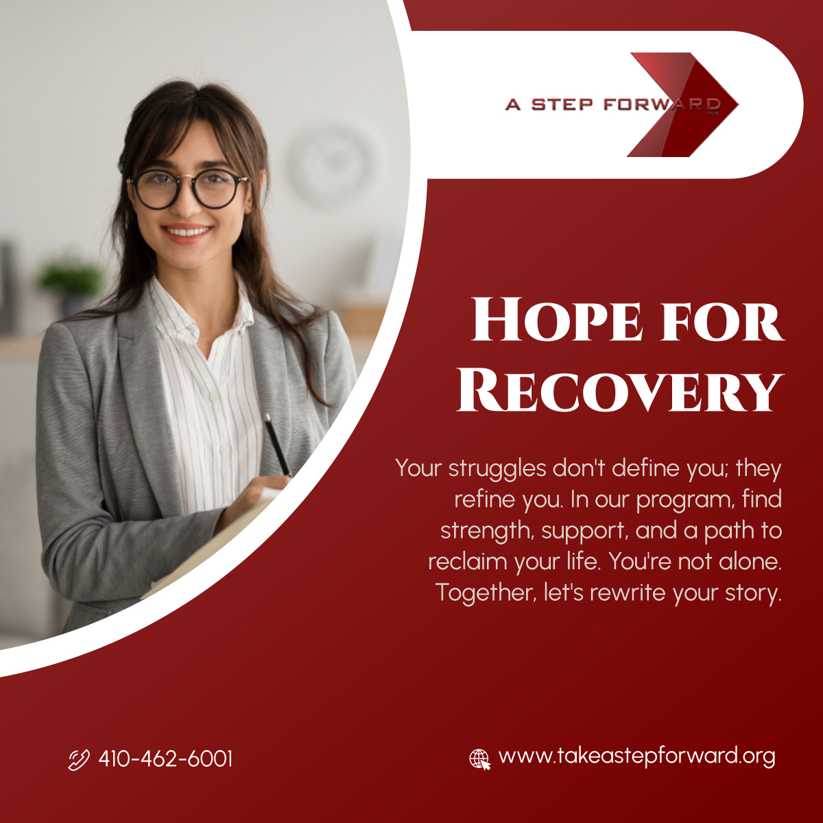 astepforwardi's tweet image. There's hope in every step of your recovery journey. Connect with us to learn about our Transformative Dual Diagnosis Program. Break free from mental health challenges and addiction. Your brighter tomorrow awaits. 

#HopeForRecovery #NonProfitOrganization #BaltimoreMaryland