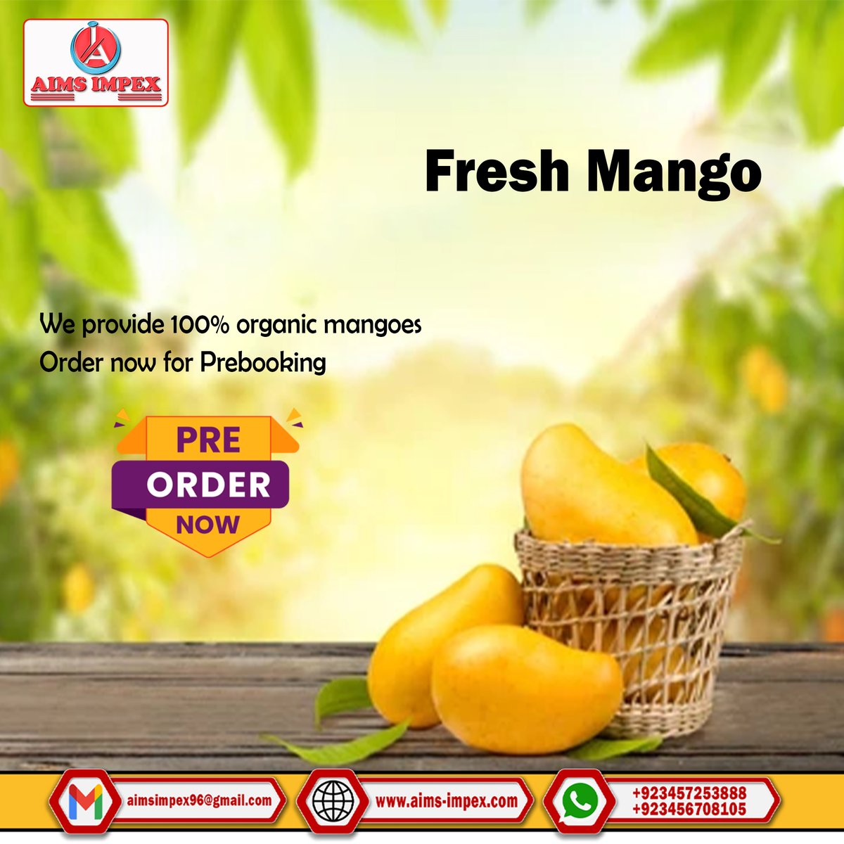AimsImpex's tweet photo. Our premium fresh Mango is a top choice for export. Grown with care, they meet the highest quality
https://t.co/GwQxYCGUrd
#aimsimpex #aimsimpexgroup #pakitanexporter #fruitsexporter #vegetableexporter #exporterfrompakistan #freshfruit #freshvegetable #optatoes #mango https://t.co/GdQiUQ5hln