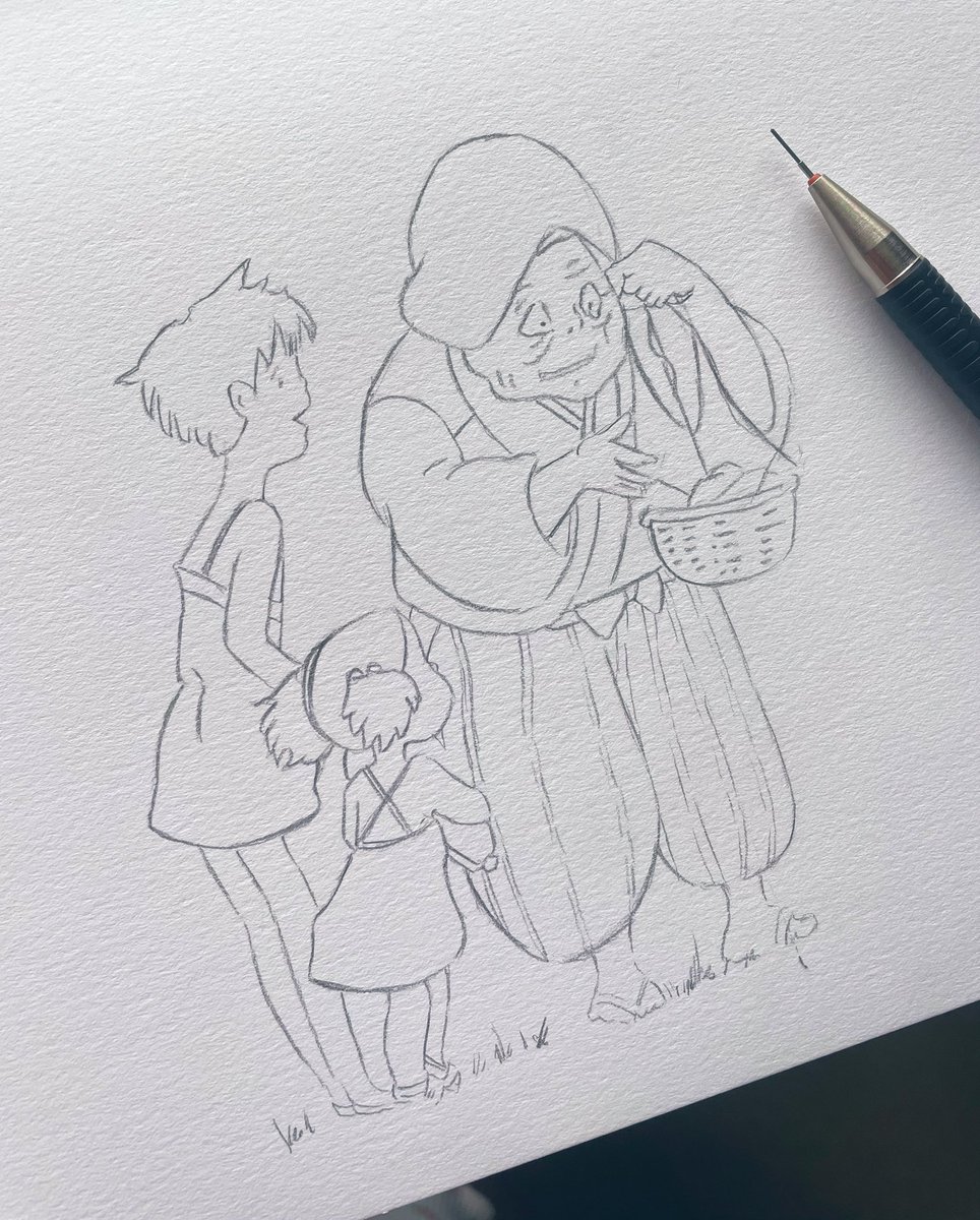Good morning beautiful people. Little Studio Ghibli sketch I’ve been working on 🫖✍🏻 #studioghibli
