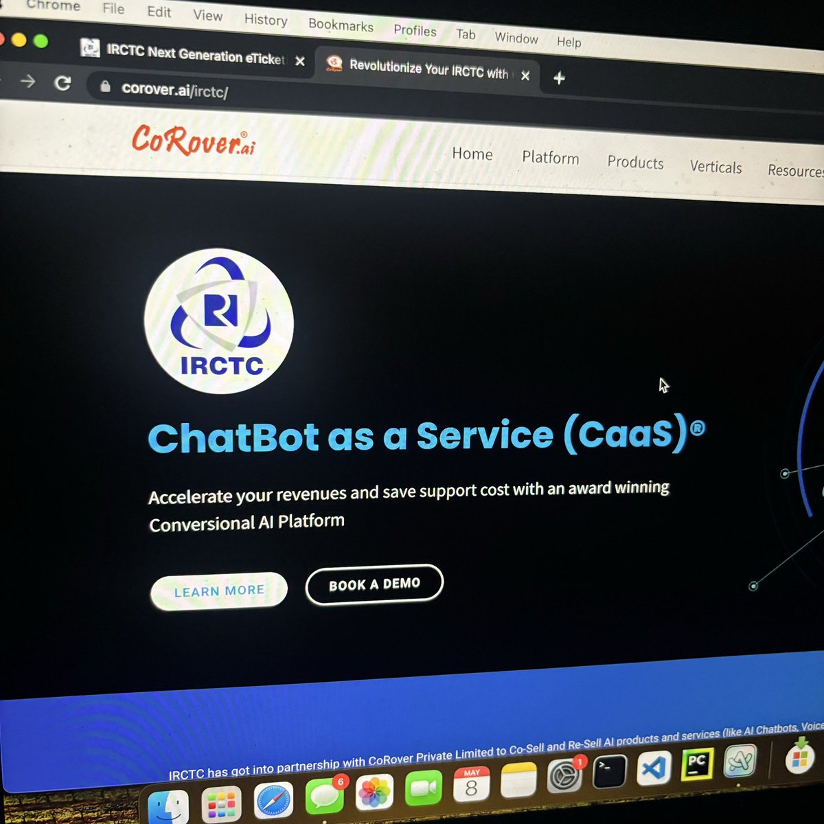 So you’re telling me that @IRCTCofficial has started providing Chatbot as a service? 🤐