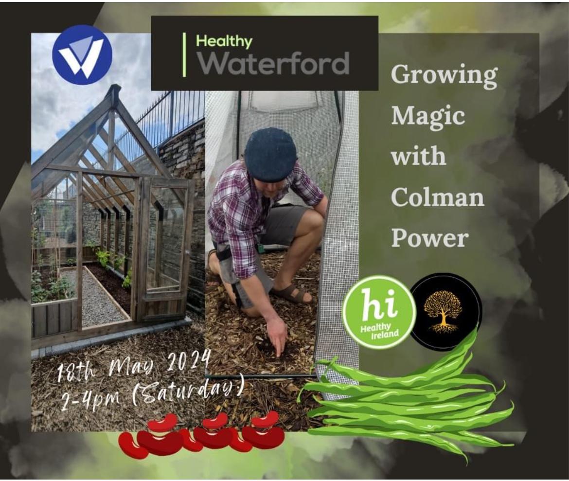 Check out this #Free event with Top of the City Gardens supported by us with organic horticulturist Colman Power. For information how to book contact : eoinmorrissey@waterfordcouncil.ie