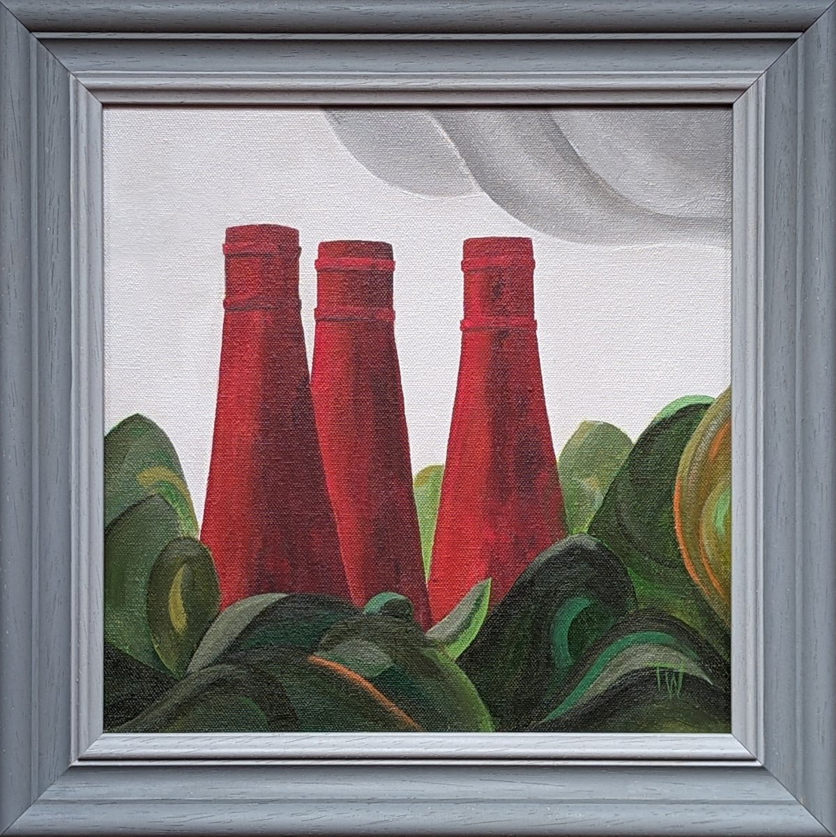Great to see the renovation of 'Three Sisters' at Bournes Bank, #burslem , now complete. Well done to @RaffertySteeple 👏👏 Here's my impression - before work started. Acrylic on canvas 38x38cm ARTfromTW.com terrywoolliscroft.etsy.com #bottleovens #paintingoftheday
