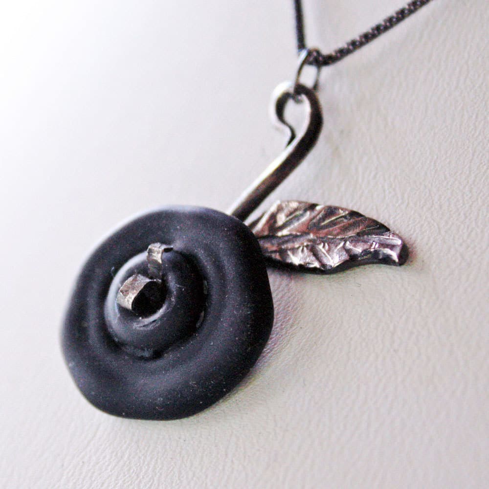 Sterling Silver Midnight Rose - Handcrafted Oxidized Necklace, Unique Gothic Fashion Statement Piece, Ideal Romantic Gothic Gift tuppu.net/834cab4c #giftideas #handmadeinUSA #CapitalCityCrafts #Etsy #artisanjewelry #FlowerJewelry