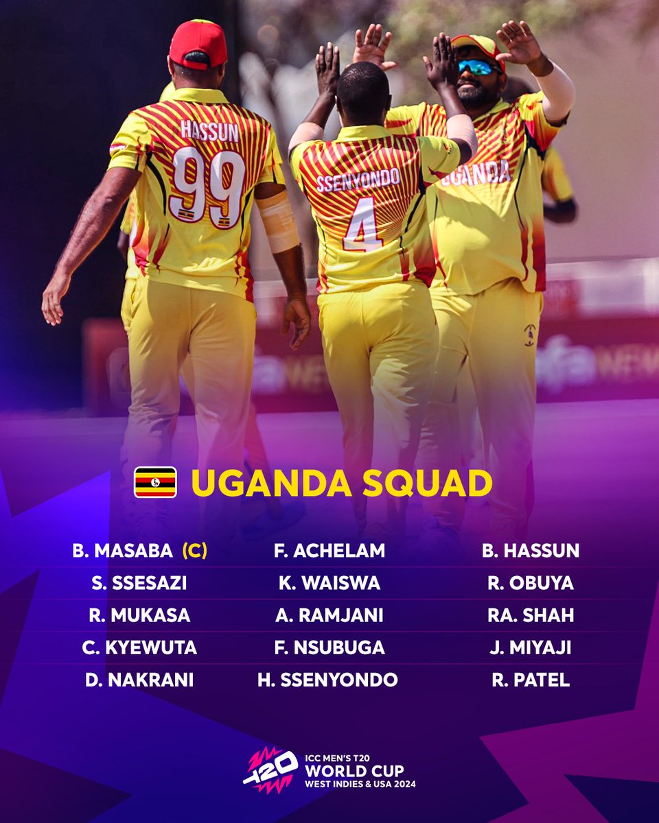 Brian Masaba to lead Uganda in their first appearance at the ICC Men’s #T20WorldCup. Squad details ➡️ bit.ly/4aczhHu