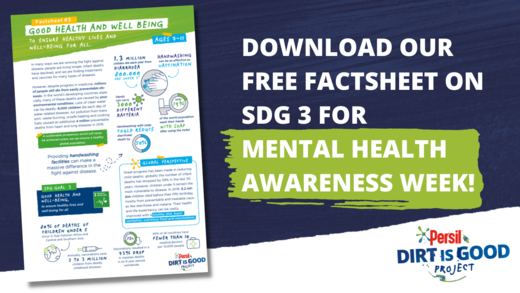 It's #MentalHealthAwarenessWeek next week. Looking for ideas to celebrate in school?

Download our free #DirtIsGoodProject #SDG3 Good Health & Wellbeing Factsheet 👉 ow.ly/capC50Ope7x 

Sign-up for more resources: ow.ly/jxaN50Opeuv 

#momentsformovement @mentalhealth
