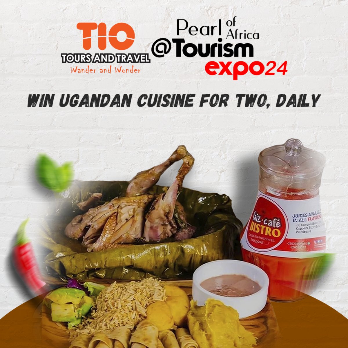 🎉 Giveaway! gleam.io/ykWIb/tio-poat… 🍽️ Win a meal for 2 every day @ Faiz Cafe Bistro and a grand prize of a dream trip to Zanzibar! 🌴🌊 Winner of the grand prize to be announced on the final day of POATE at our booth, numbers T23,24,31,32 #TIO #POATE2024 #ResponsibleTourism