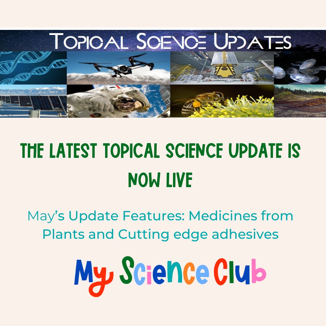 May's Topical Science Update is now available to download from bit.ly/TSU2405

This month features Medicines from Plants and Cutting edge adhesives.

Please share far and wide.