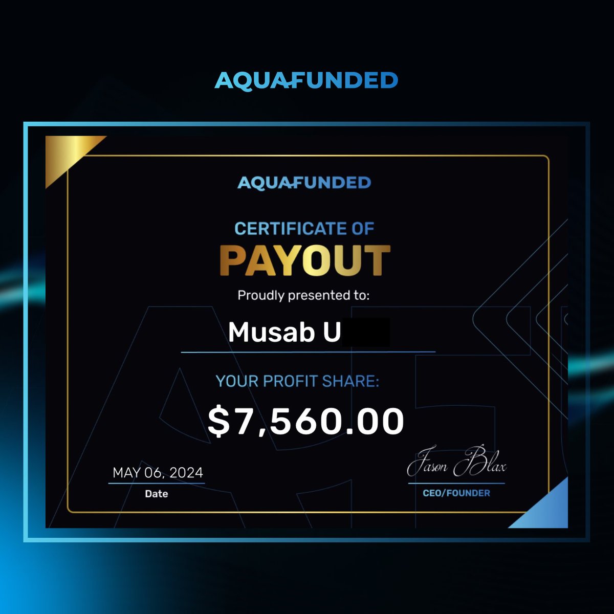 Congratulations to Musab on a +$7,500 payout! Making the waves 🌊