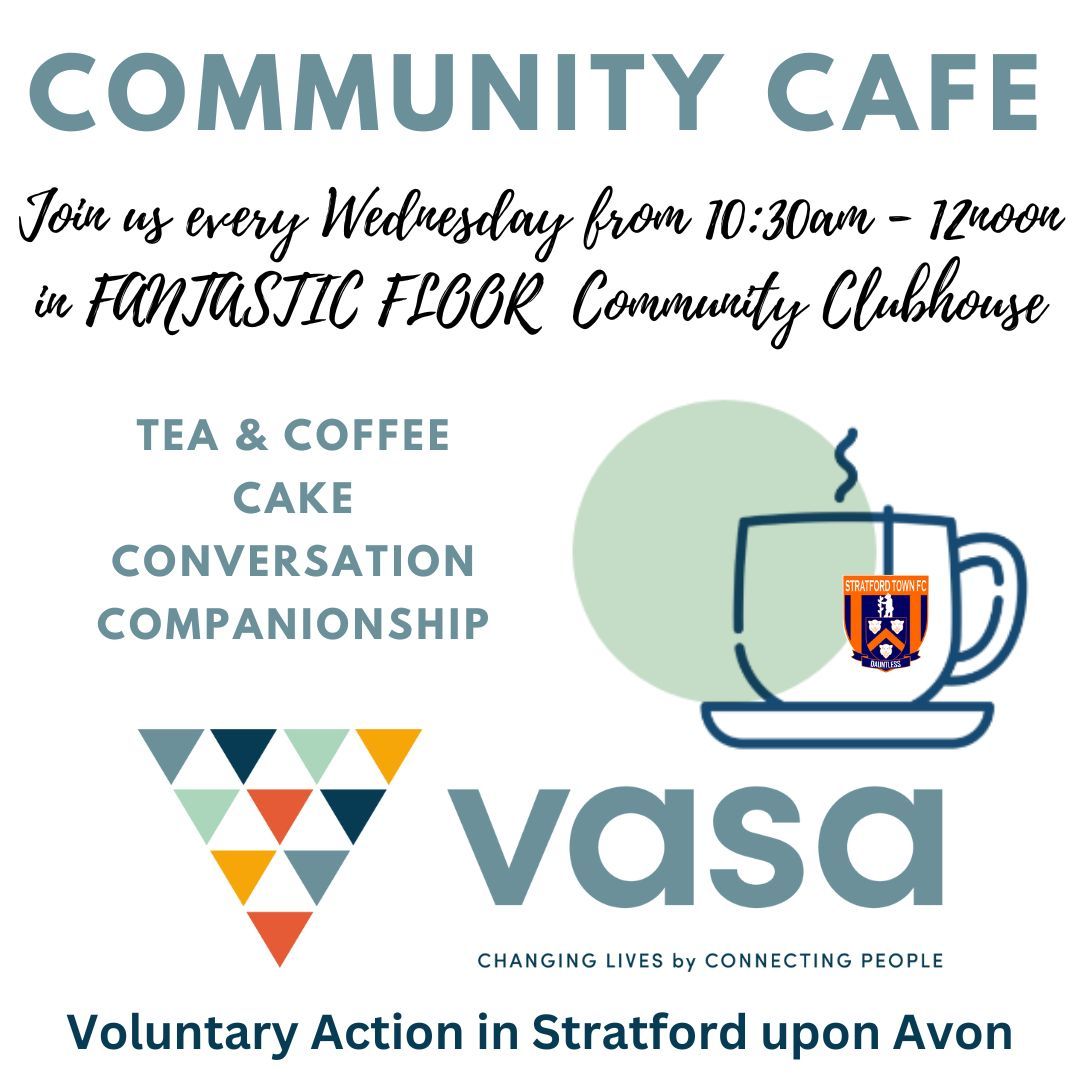 The Community cafe opens at 10.30am on Wednesday, everyone welcome. @StratfordLocal @vasaorg VASA @StratfordTC1