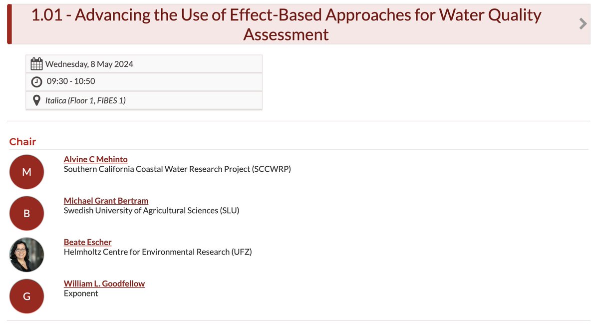 Attending #SETACSeville and working on advancing the use of effect-based approaches for water quality assessment?

Don't miss our session starting at 🚨9:30am in Italica (Floor 1, FIBES 1)🚨!

#SETAC #pollution #ecotoxicology