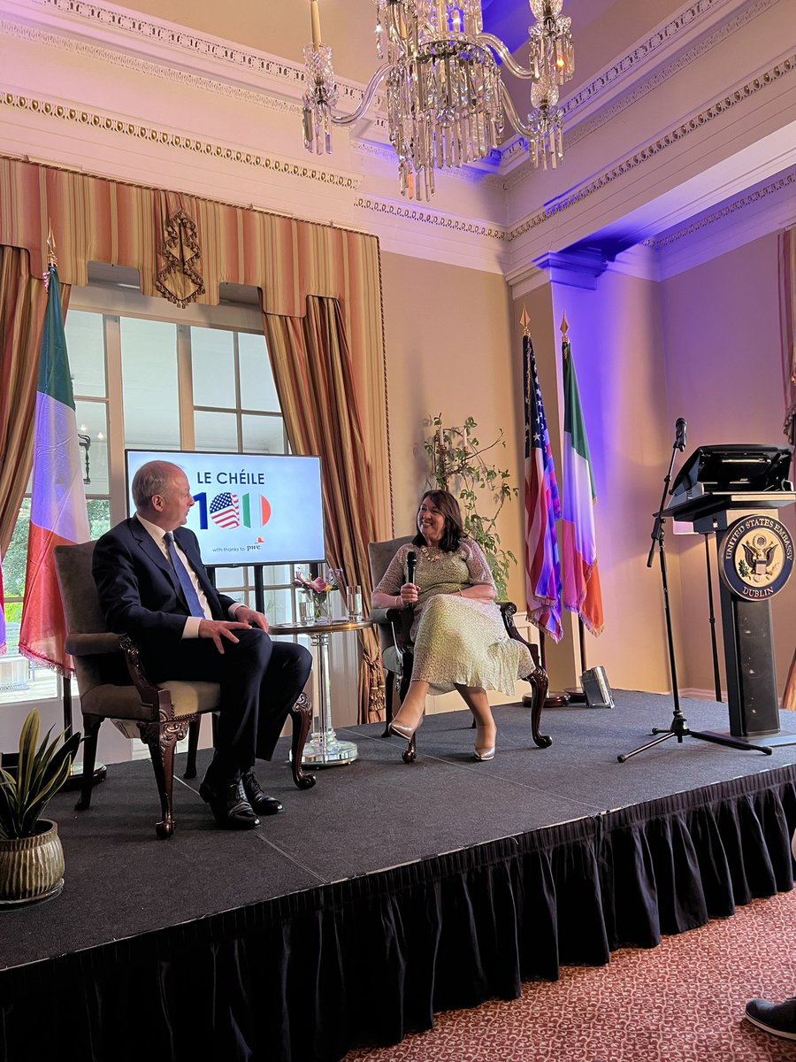 Delighted to take part in the celebration of100years of US-Irish diplomatic relations organised by Ambassador Claire Cronin @USAmbIreland @USEmbassyDublin with participation ofTánaiste @MichealMartinTD Important topics discussed among them the need to support Ukraine.#LeChéile100