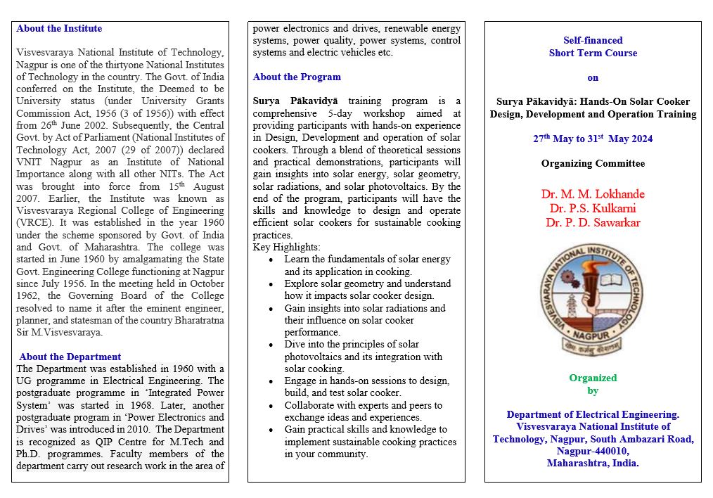 VNITN's tweet image. #VNIT
#STTP
#SolarCooker
#SolarEnergy
#Electricalengineering
#vnitdirector