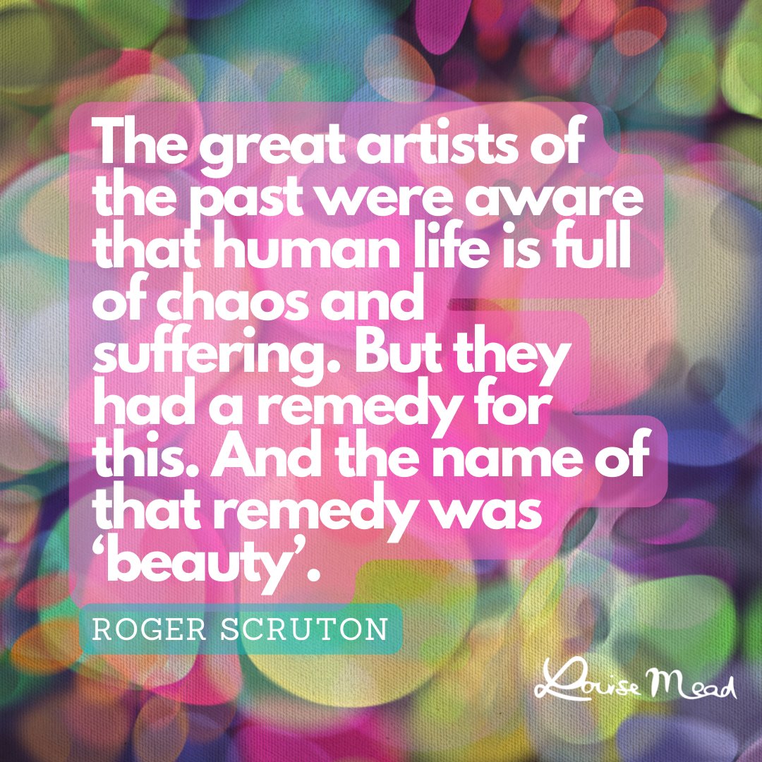 The great artists of the past were aware that human life is full of chaos and suffering. But they had a remedy for this. And the name of that remedy was 'beauty'. ROGER SCRUTON  

#artquotes #art #quotes #artist #quoteoftheday #artistsoninstagram #artwork #artquote[...]