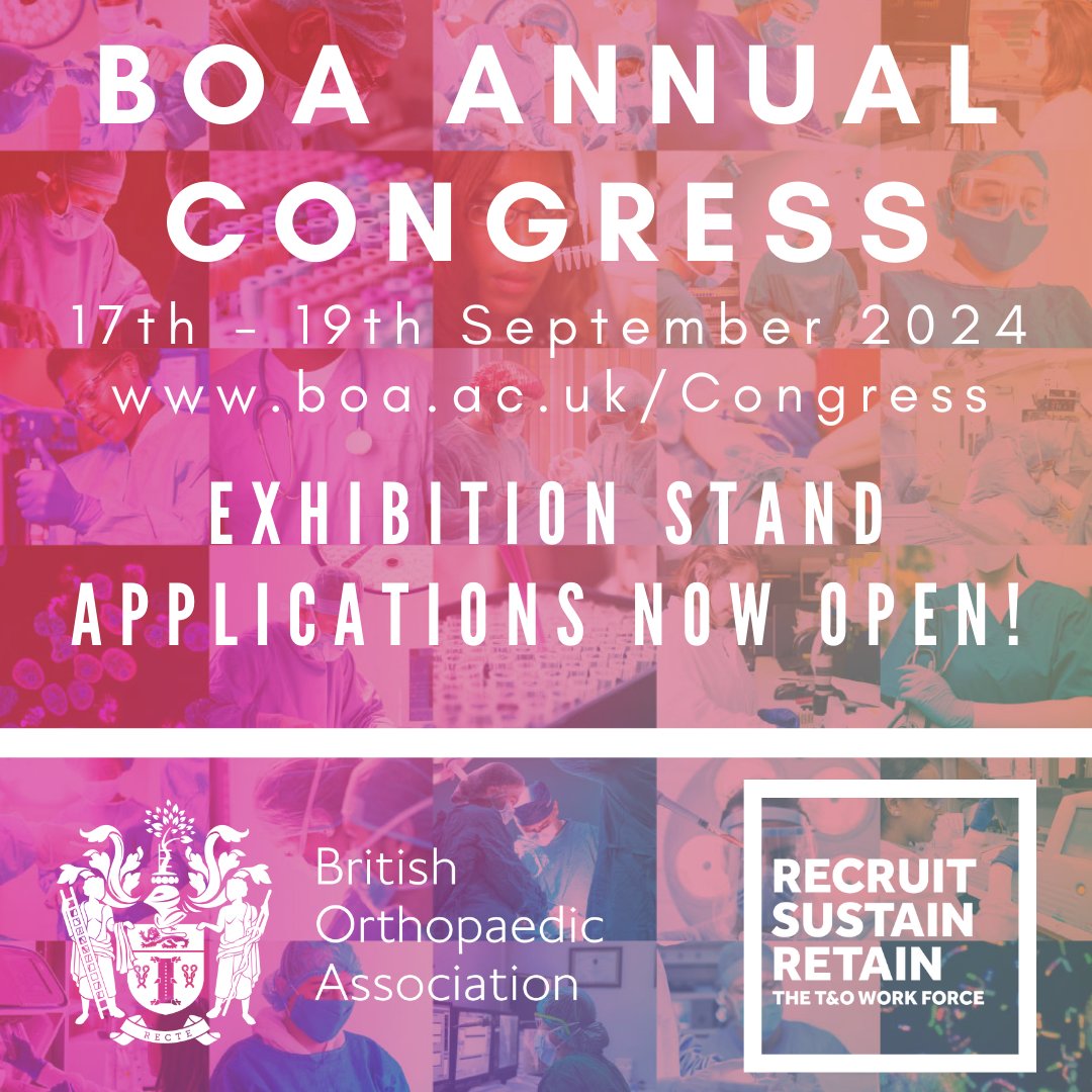 Would you like to exhibit at the 2024 BOA Annual Congress from 17th – 19th September? We are pleased to announce that Stand Applications are now open! For all details email exhibitions@boa.ac.uk #BOAAC24