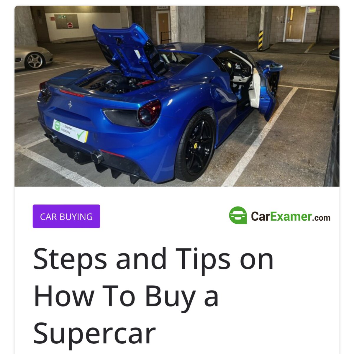 Steps and Tips on How To Buy a Supercar. ℹ️👇

carexamer.com/blog/steps-and…

#supercar #carinspection #carbuying