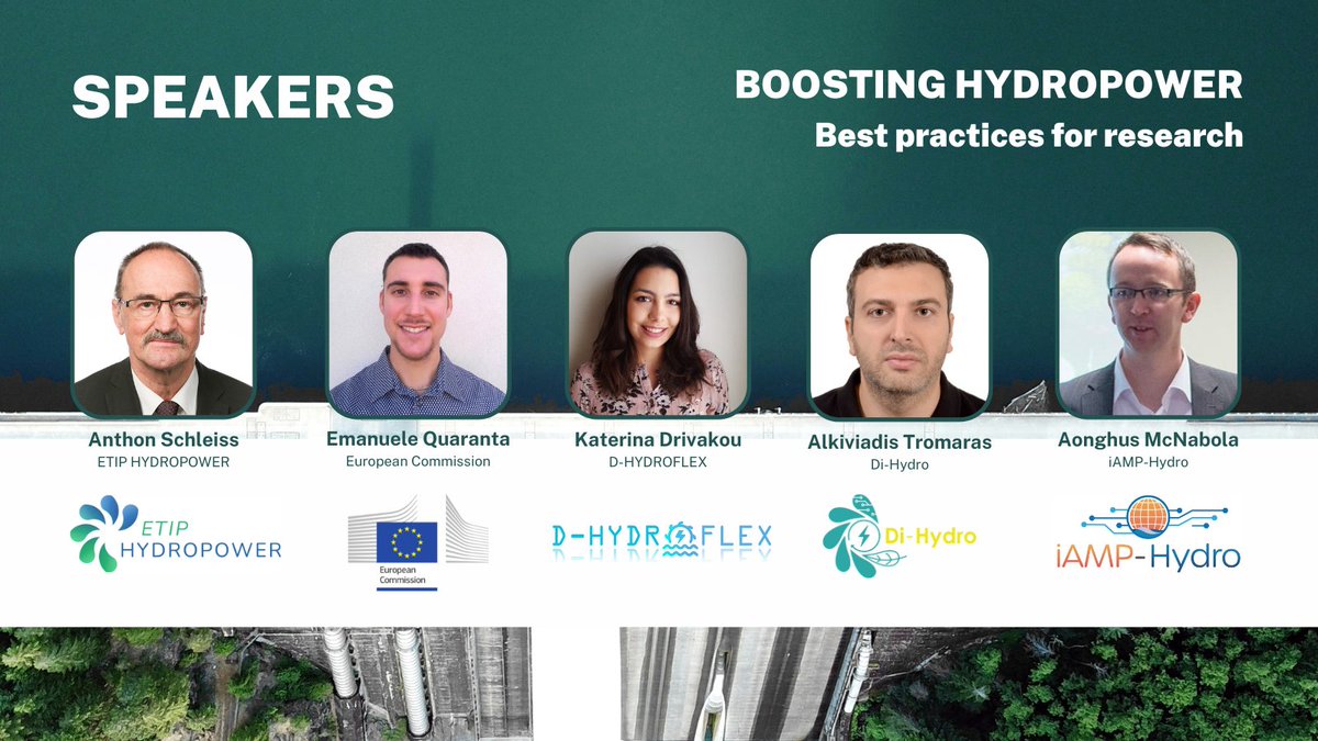 Let's meet our speakers who will join us on May 21, 2024, from 13:30 to 15:00 CET at '𝐁𝐨𝐨𝐬𝐭𝐢𝐧𝐠 𝐇𝐲𝐝𝐫𝐨𝐩𝐨𝐰𝐞𝐫, 𝐛𝐞𝐬𝐭 𝐩𝐫𝐚𝐜𝐭𝐢𝐜𝐞𝐬 𝐟𝐨𝐫 𝐫𝐞𝐬𝐞𝐚𝐫𝐜𝐡' webinar! 🌊

#Hydropower#RenewableEnergy#Sustainability#EUProjects#Research#Webinar#ETIPHydropower