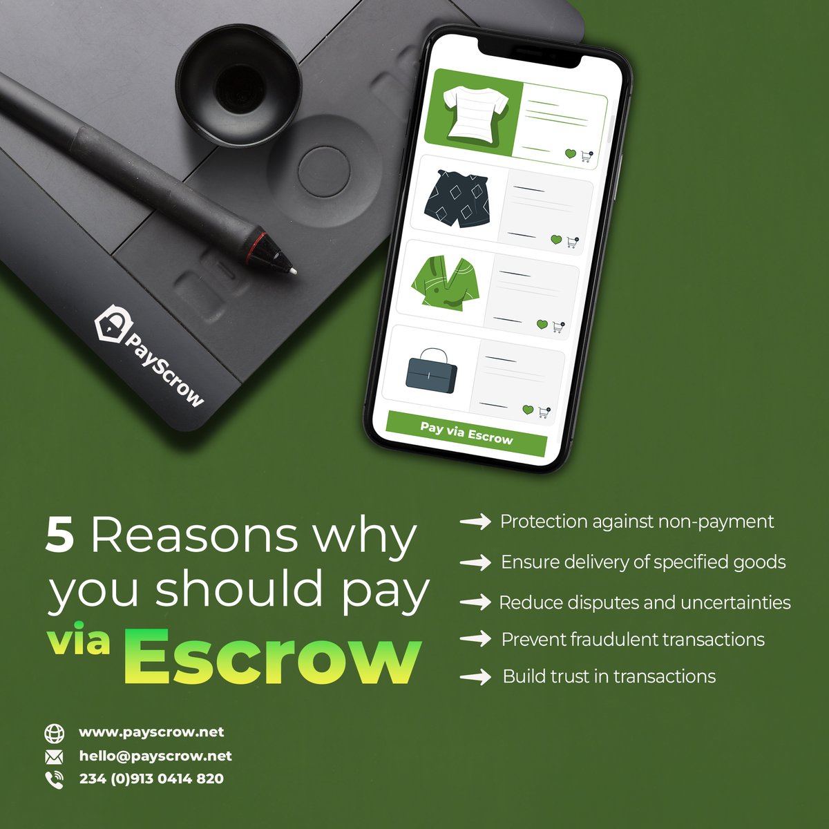 Paying, buying, and selling online requires trust. How do you know if you can trust the person on the other side of the screen? How do you prevent falling victim to scams and payment fraud?

Use escrow, use PayScrow!

Visit payscrow.net to get started.