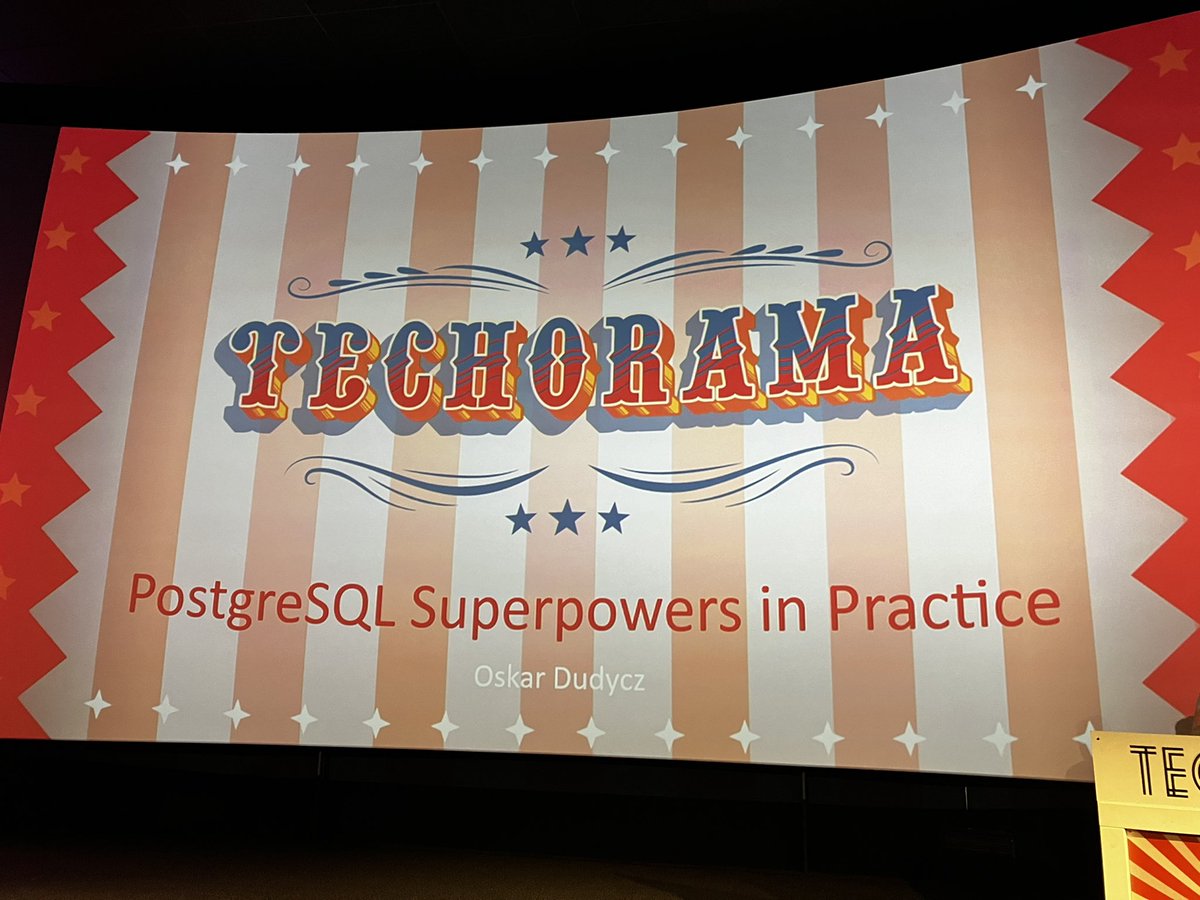 Kicking off day 2 of @TechoramaBE with some PostgreSQL #techorama2024