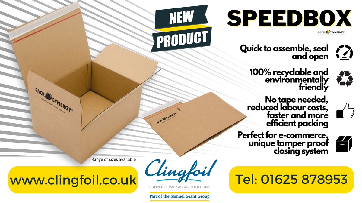 New Products - Speedbox
Quick to assemble, seal and open – Saves time and money!

Read More > bit.ly/42EsNPH 
#packaging #warehouse #ecommercestore