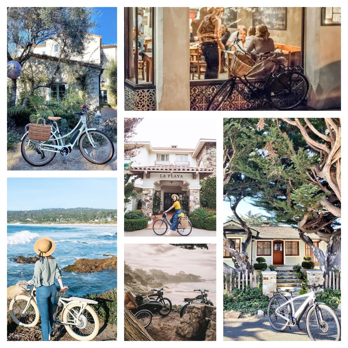 Carmel-by-the-Sea is a very nice looking place with its beautiful eclectic architecture, wealth of trees & natural scenery. Throw in some bikes and it looks even nicer. 🚲