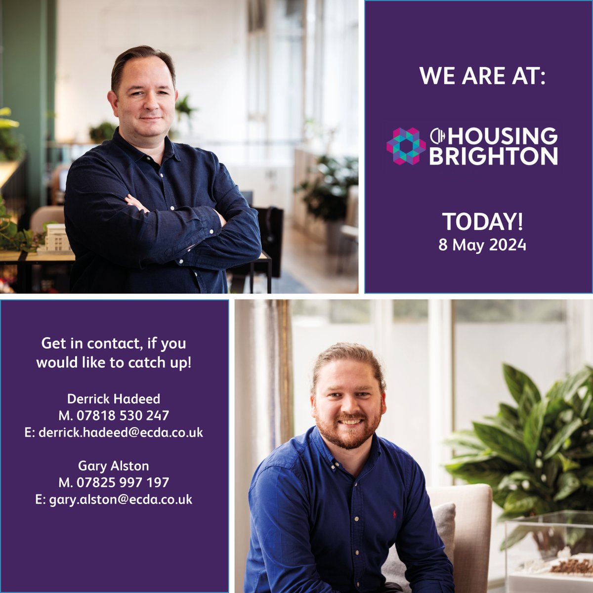 Come join us at the CIH Housing Brighton 2024 conference! ow.ly/Olhi50RySTG ECD directors Derrick Hadeed and Gary Alston will both be there today! See their details below to connect. We look forward to seeing you there! #housingbrighton2024 #sustainable #Communities