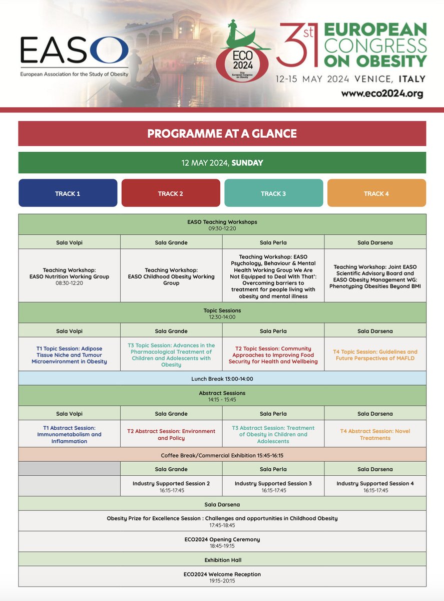 Over 80 sessions and hundreds of excellent presentations across #obesity research, clinical practice, prevention and public health await you at #ECO2024 Check out the scientific programme eco2024.org @EASOpresident @busetto_luca
