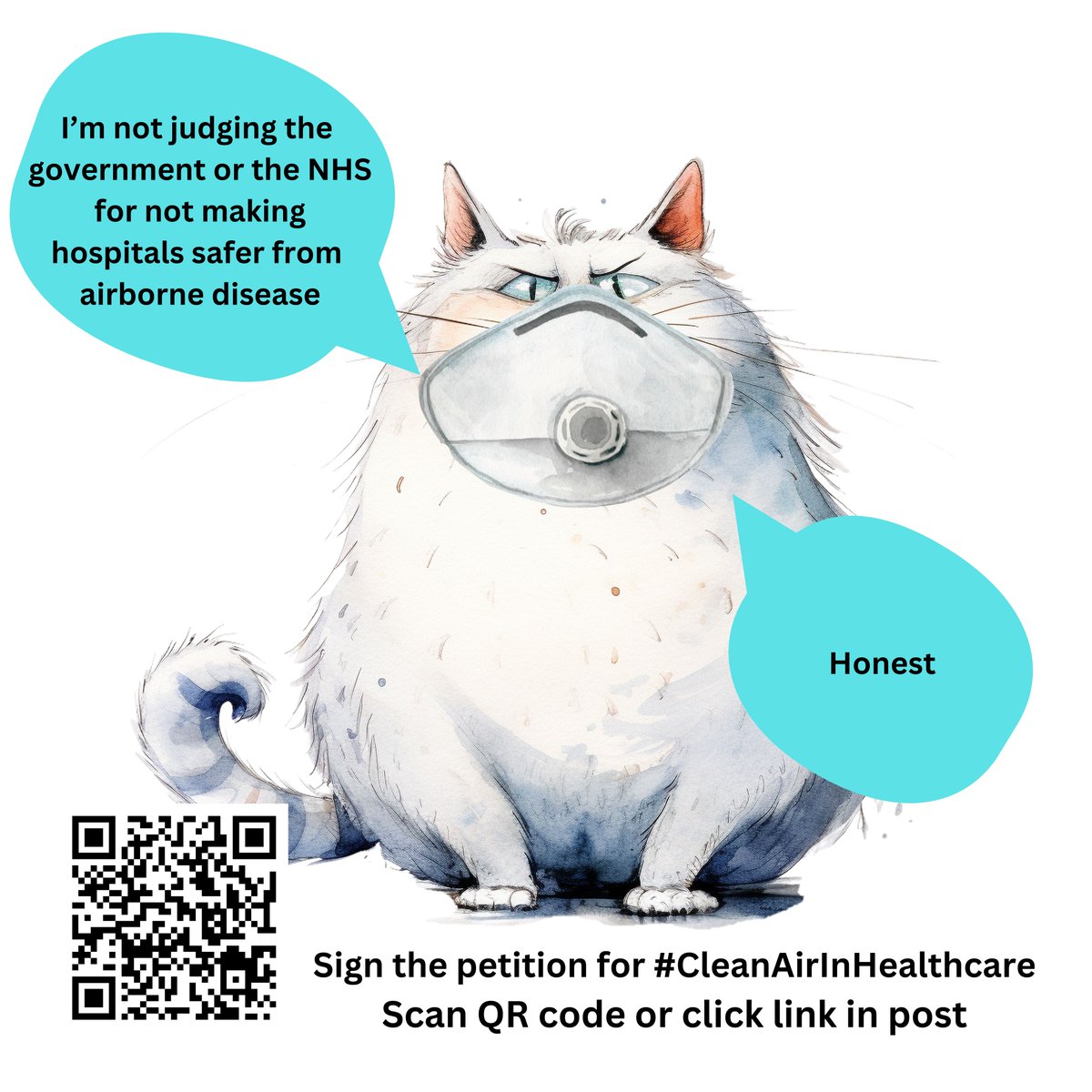 Let's make hospitals safer for medical staff and patients - #CleanAirInHealthcare PETITION LINK: ⬇️ petition.parliament.uk/petitions/6545… Original printable cat greeting card (by @suefosterinfo) available here⬇️ etsy.com/uk/listing/170…