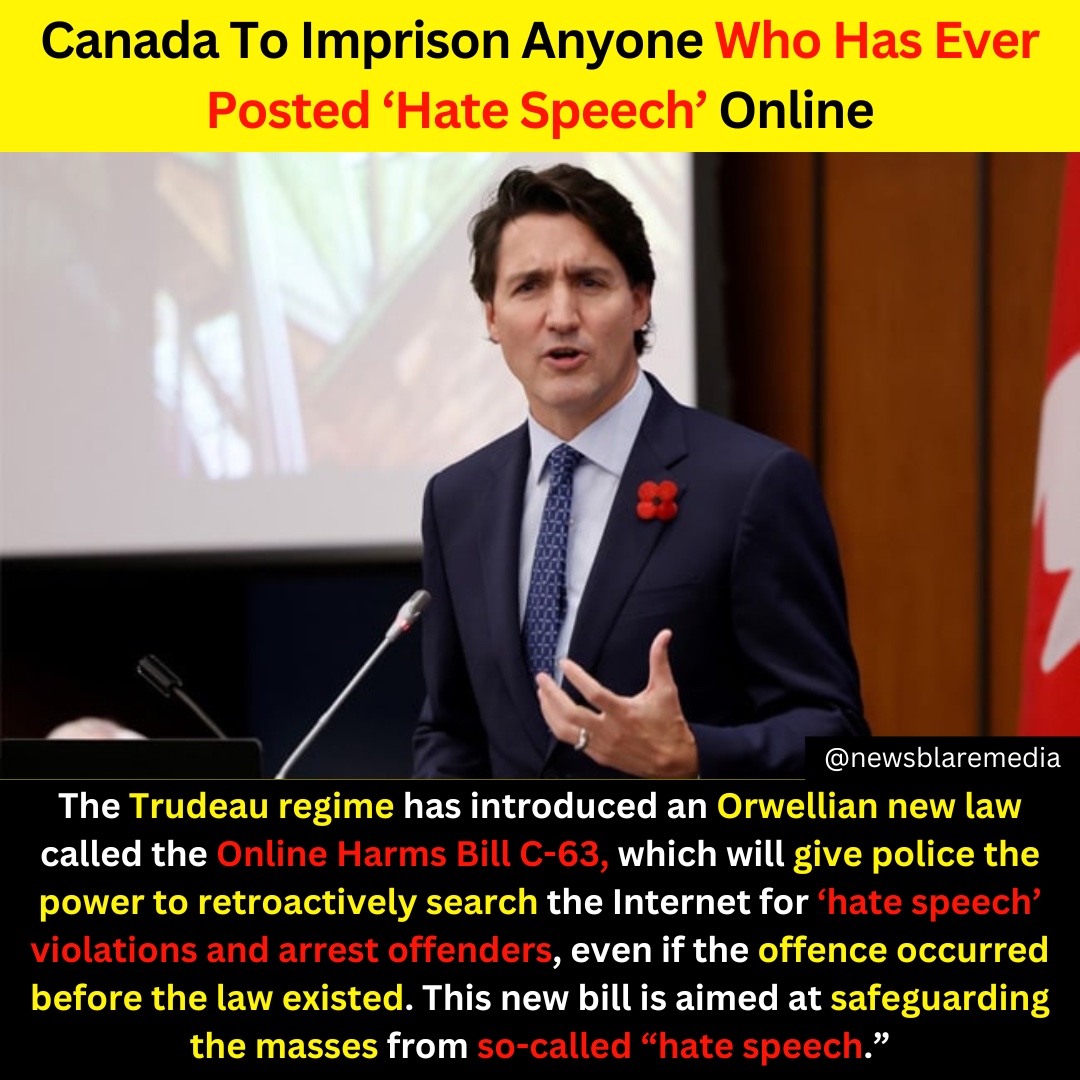 Canada to improson anyone who has ever posted hate speech!! #canada #canadanews #canada_life #JustinTrudeau #hatespeech #CrimeWatch #news #trendingreels #trendingnow #trendingnow #trendingpost #virals #viralpost #viralnews