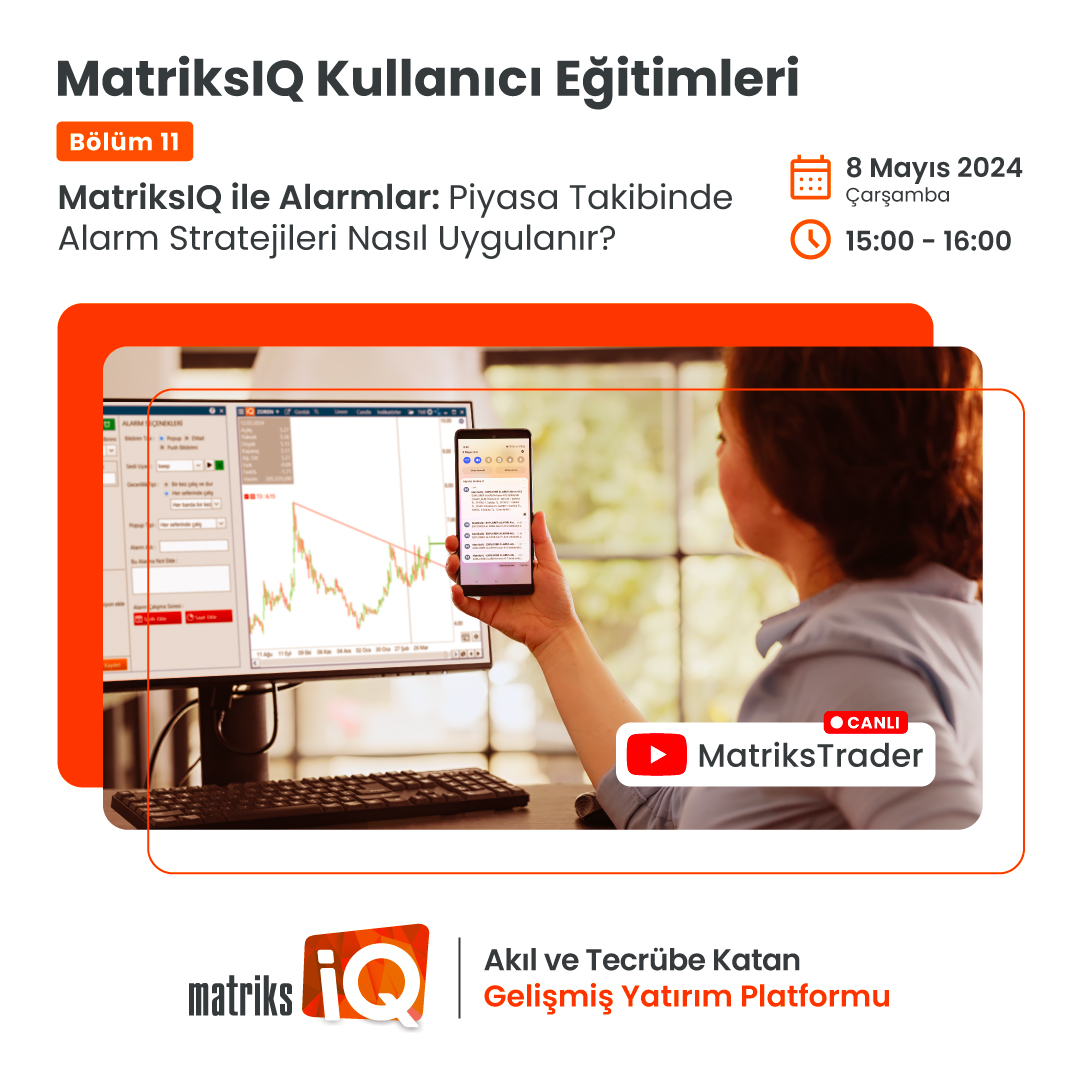 MatriksIQ Kullanıcı Eğitimleri’nin 11. Bölümü'nde geçtiğimiz haftalarda ele aldığımız alarmlar konusuna devam edeceğiz. Yatırımcılara takip ettikleri enstrümanlar için kapsamlı izleme imkanı sunan alarmların tanımlanması ve bu alarmlar aracılığıyla otomatik işlemlerin…