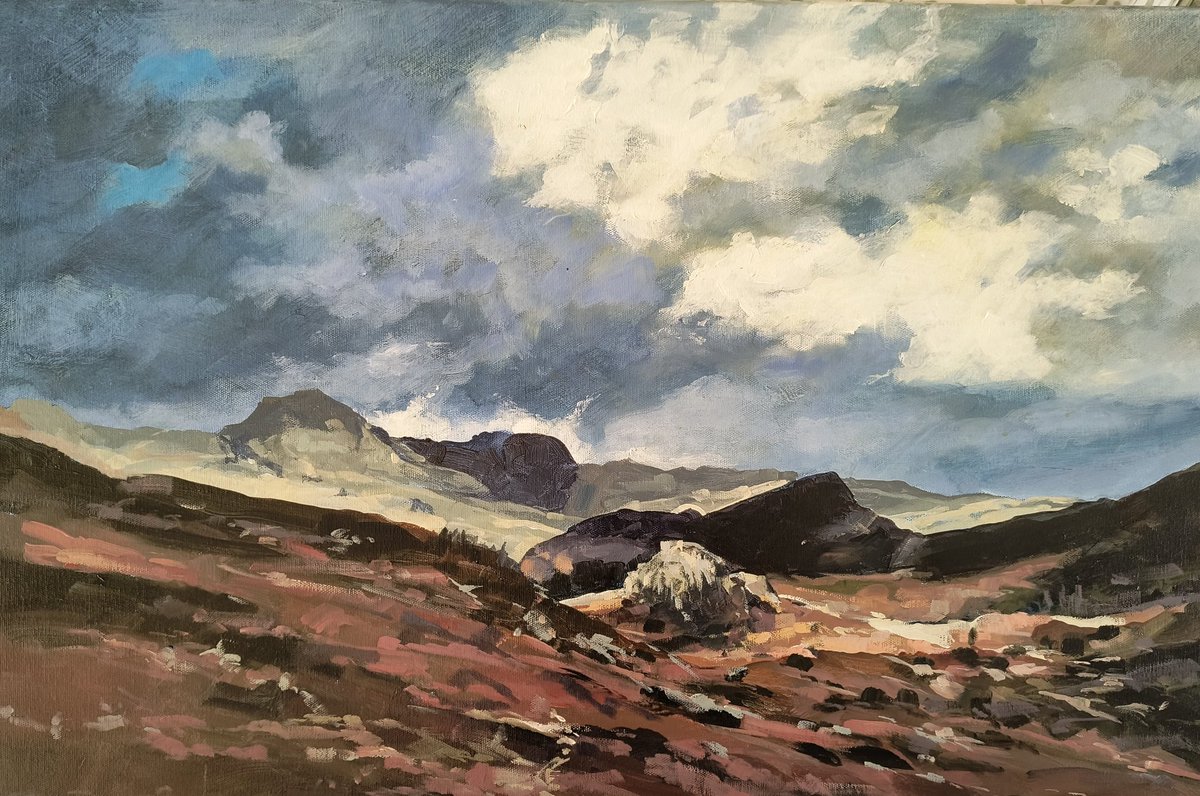 The Langdale Pikes from Wrynose pass
#art #painting #cumbria #contemporaryart #contemporarylandscape #landscapepainting #lakedistrict #fylingdalesgroupofartists #langdalepikes #wrynosepass