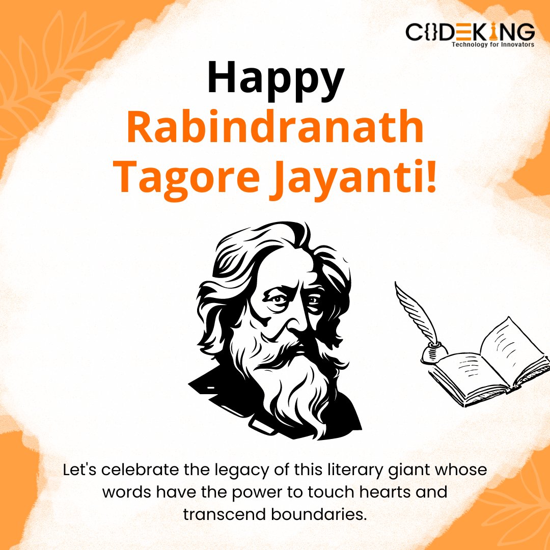 Celebrating the birth anniversary of Rabindranath Tagore, the Nobel laureate known for his poetry and music. His legacy continues to inspire generations worldwide! 🎉📚🎶 . . #RabindranathTagore #BirthAnniversary #celebratingliterature #NobelLaureate #indianpoet #codeking