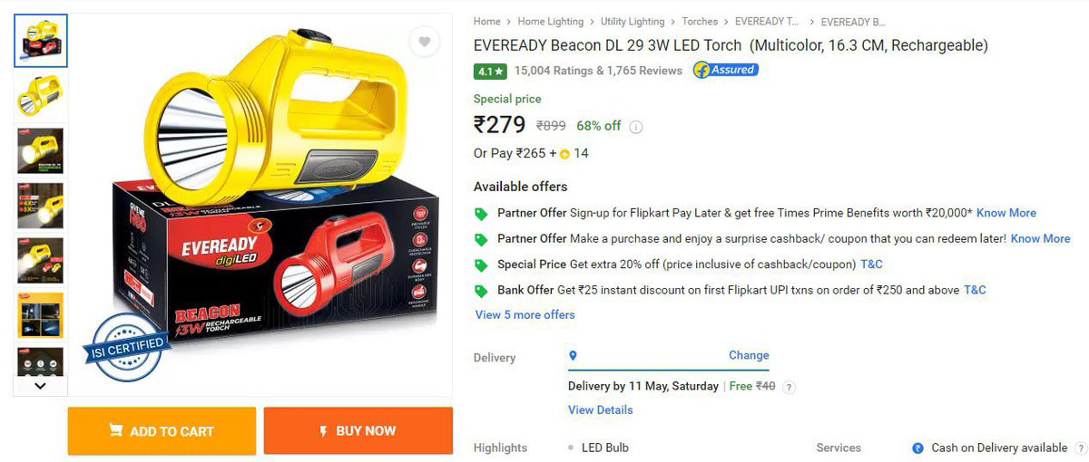 EVEREADY Torch at Rs.279

 fkrt.cc/EISBKB4G