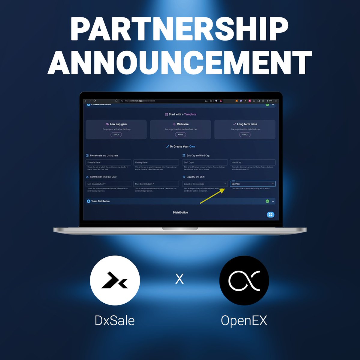 Thrilled to join forces with @openex_network ! Our integration of #OpenEX for the #CoreChain brings unparalleled convenience to the #OEXCommunity. 🚀 With DxSale's Decentralized Launchpad and Token Services Protocol, this integration allows #OEXCommunity users to effortlessly…