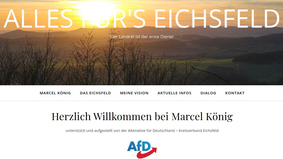 Da #Walldürn über 600 Jahre Zugehörigkeit zu Kurmainz und die Partnergemeinde #Küllstedt mit dem #Eichsfeld verbunden ist, empfehlen wir zur Landratswahl den #AfD-Kandidaten und Verwaltungsbeamten Marcel König.
Den stabilsten Werbespruch hat er jedenfalls.
landratkoenig.de