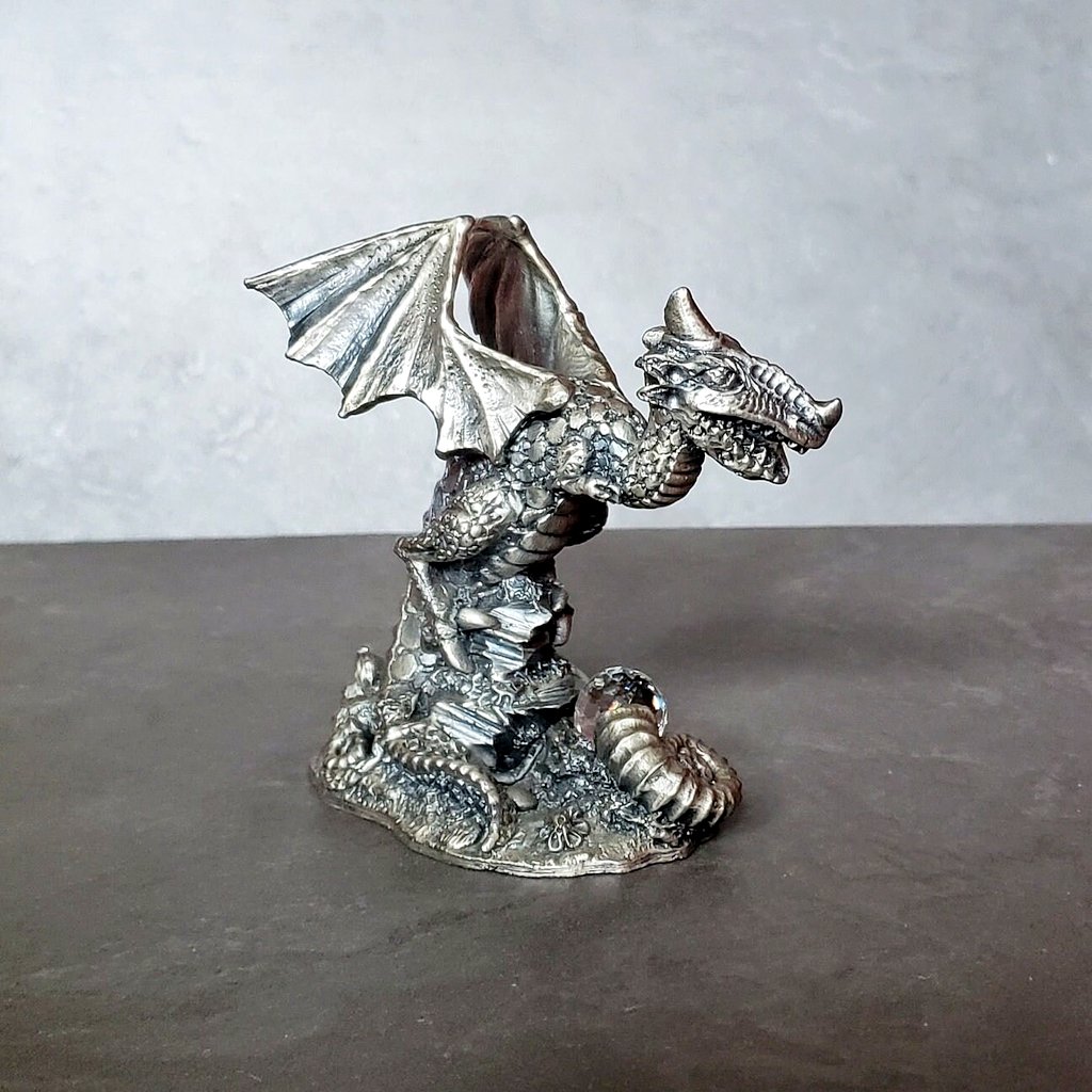 Myth & Magic pewter vintage fantasy figurines, mythical creatures ornamental art sculptures home goth decor. #EtsyVintage #mythicalart #ShopIndie #EarlyBiz #GothicDecor #Figurines Now on SALE rzlstores.etsy.com