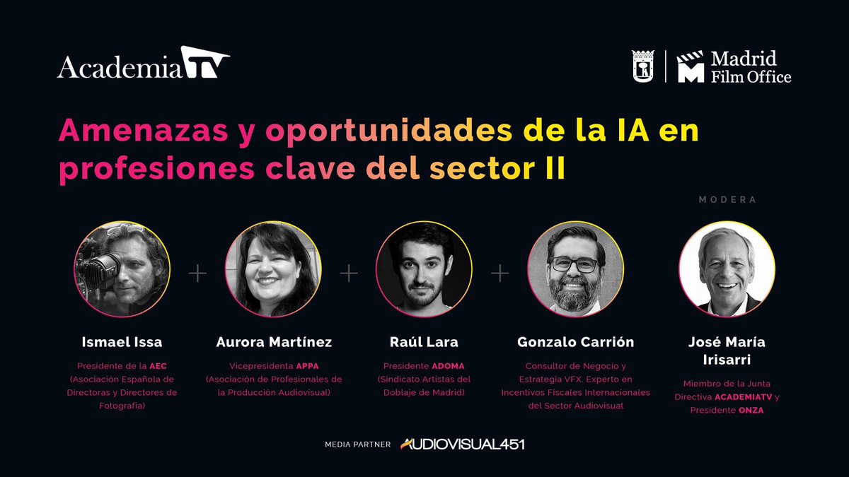 Apunto de comenzar el segundo día de las III Jornadas de #IA en el Audiovisual organizadas por la #AcademiaTv y @Madrid_FO